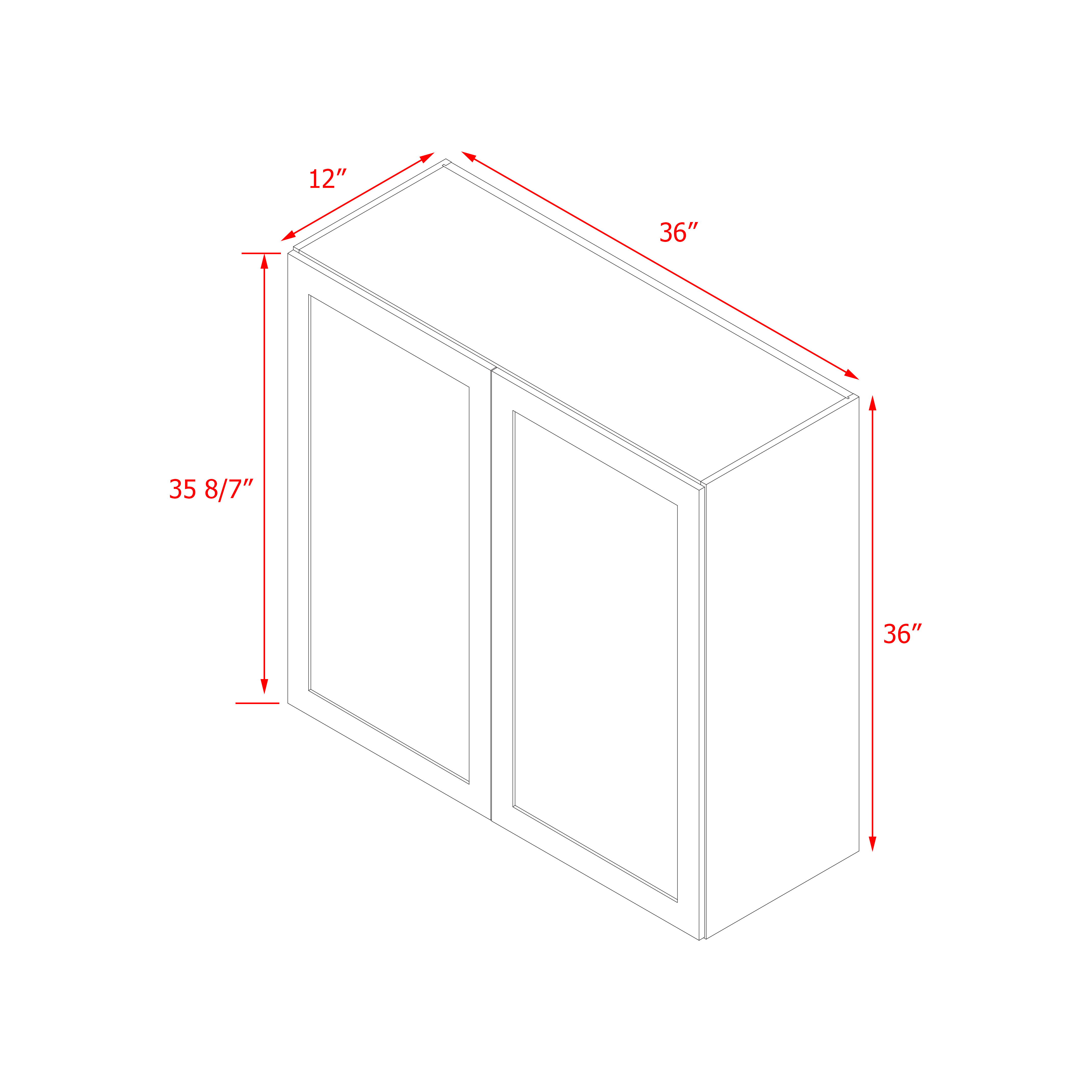 Mallroca Dolphin Gray Shaker - 36"W × 36"H Standard Wall Cabinet