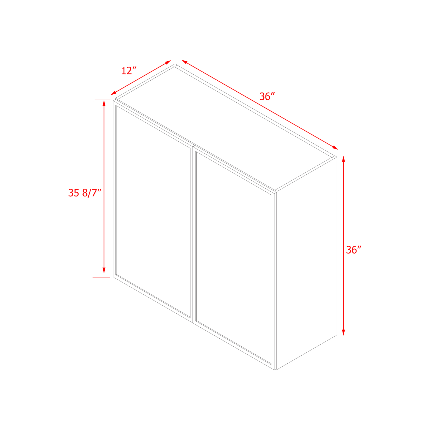 Shady Slim White Shaker - 36"W × 36"H Standard Wall Cabinet