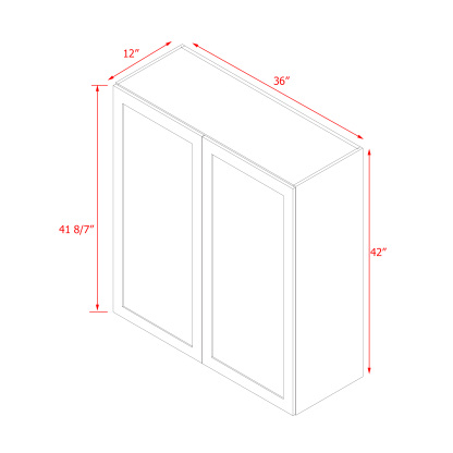 Mallorca Dolphin Gray Shaker - 36"W × 42"H Standard Wall Cabinet