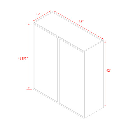 Shady Slim Oak Shaker - 36"W × 42"H Standard Wall Cabinet
