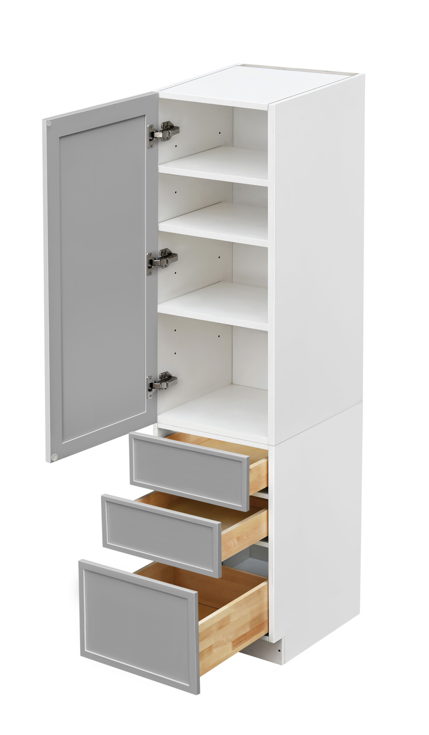 Shady Gray Slim Shaker - 18"W × 84"H Tall Pantry Cabinet