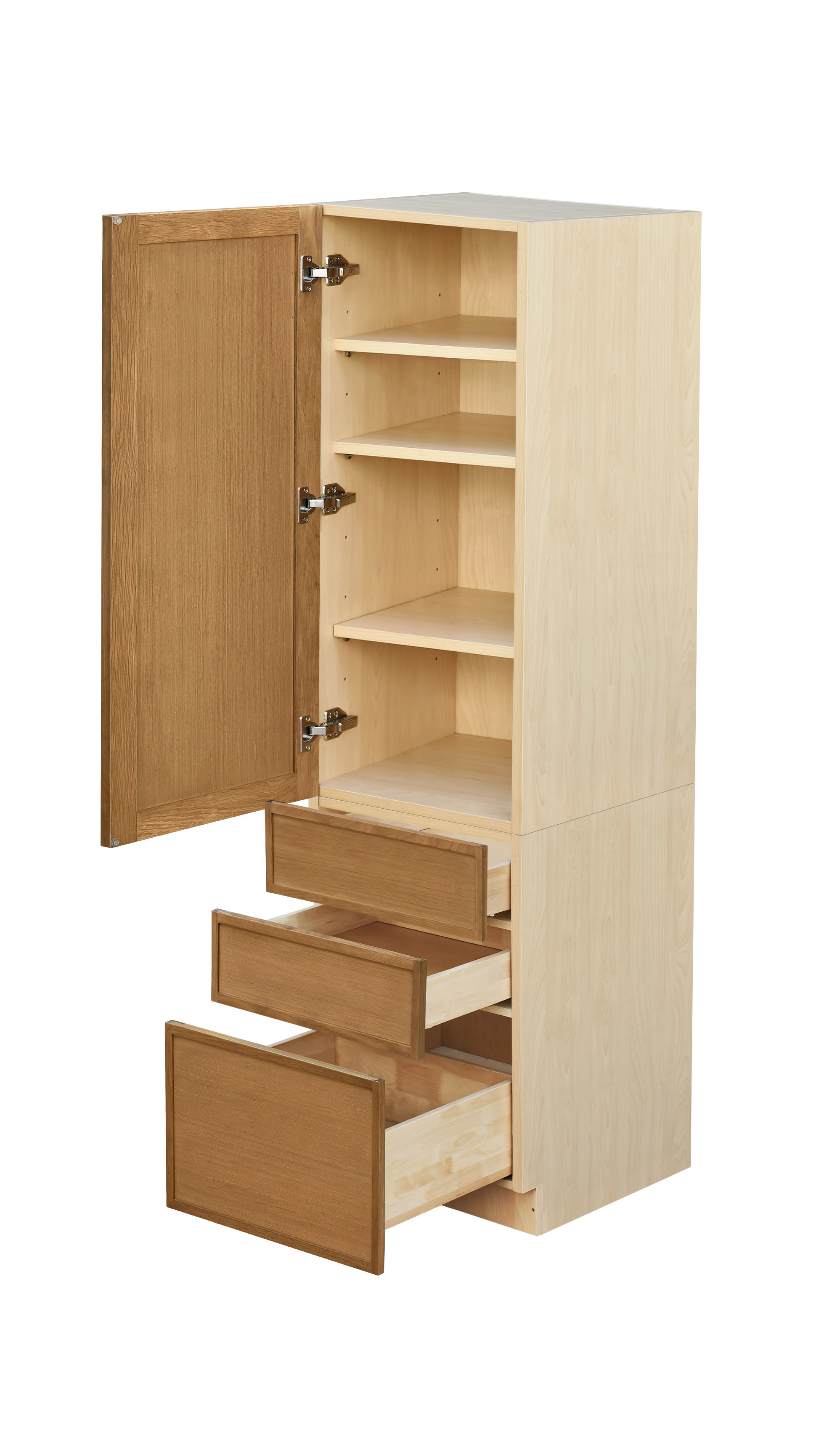 Shady Slim Oak Shaker - 18"W × 84"H Tall Pantry Cabinet
