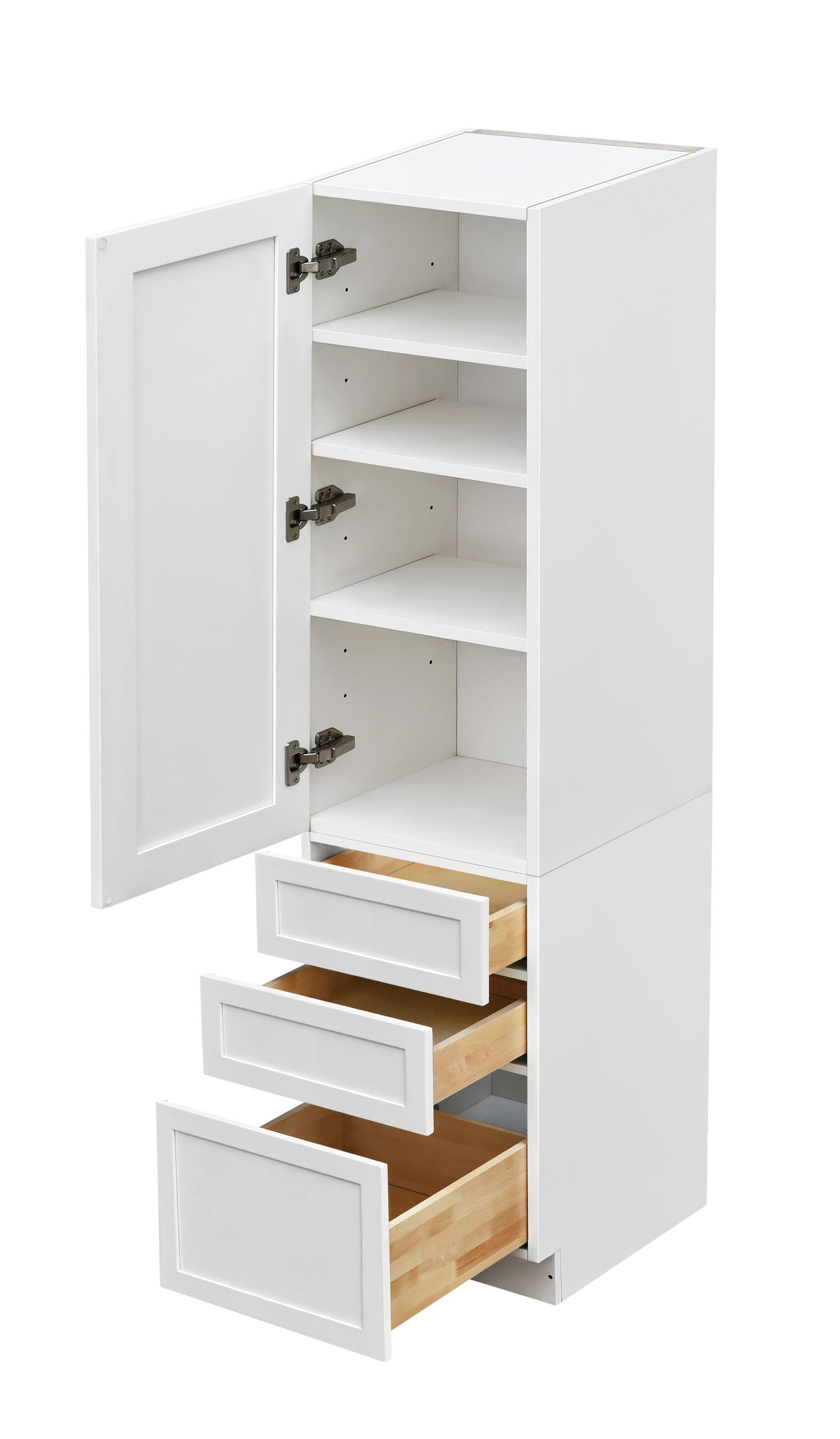 Mallorca White Shaker - 18"W × 84"H Tall Pantry Cabinet