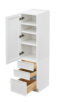 Shady Slim White Shaker - 18"W × 84"H Tall Pantry Cabinet