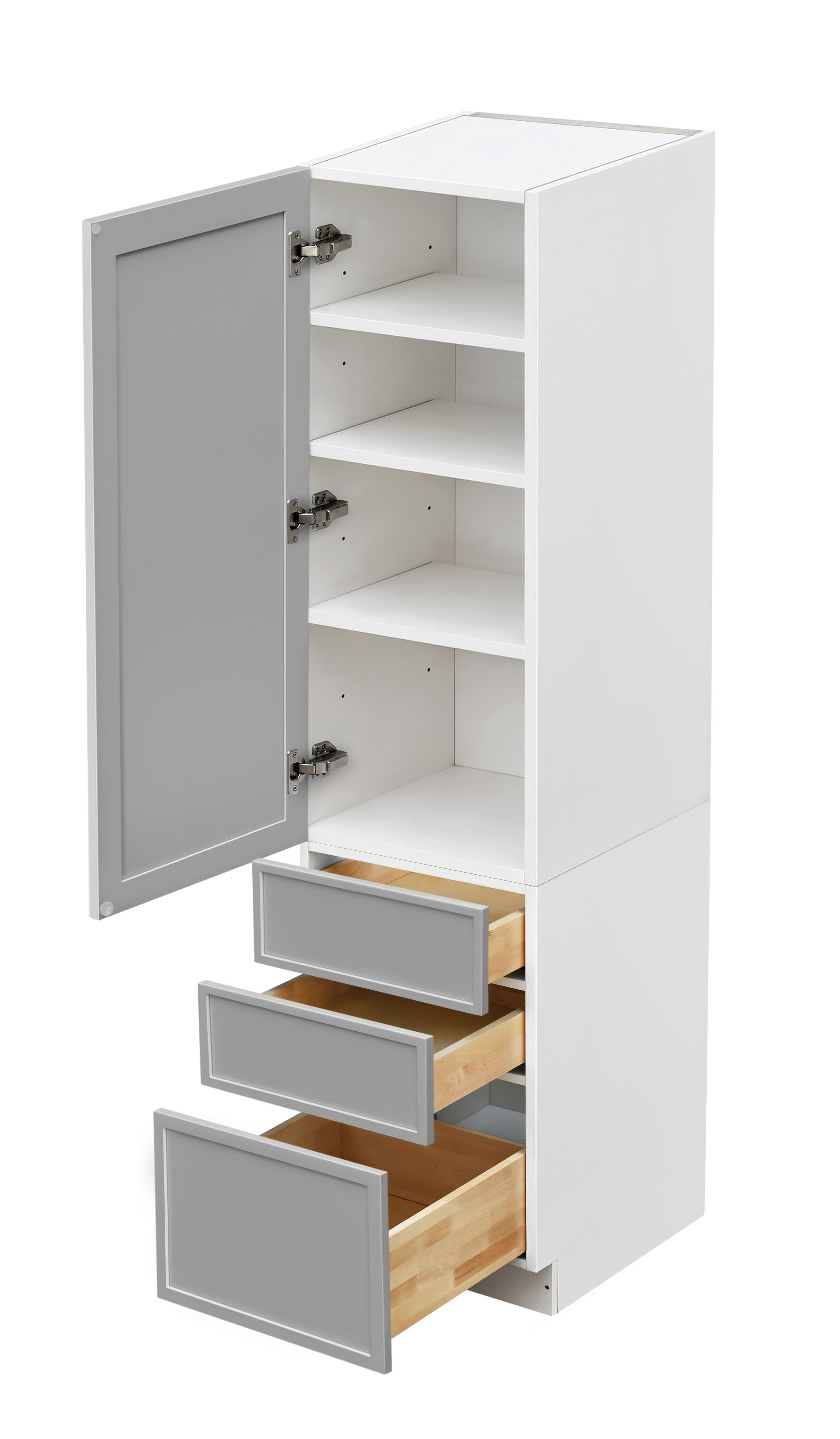 Shady Gray Slim Shaker - 18"W × 90"H Tall Pantry Cabinet