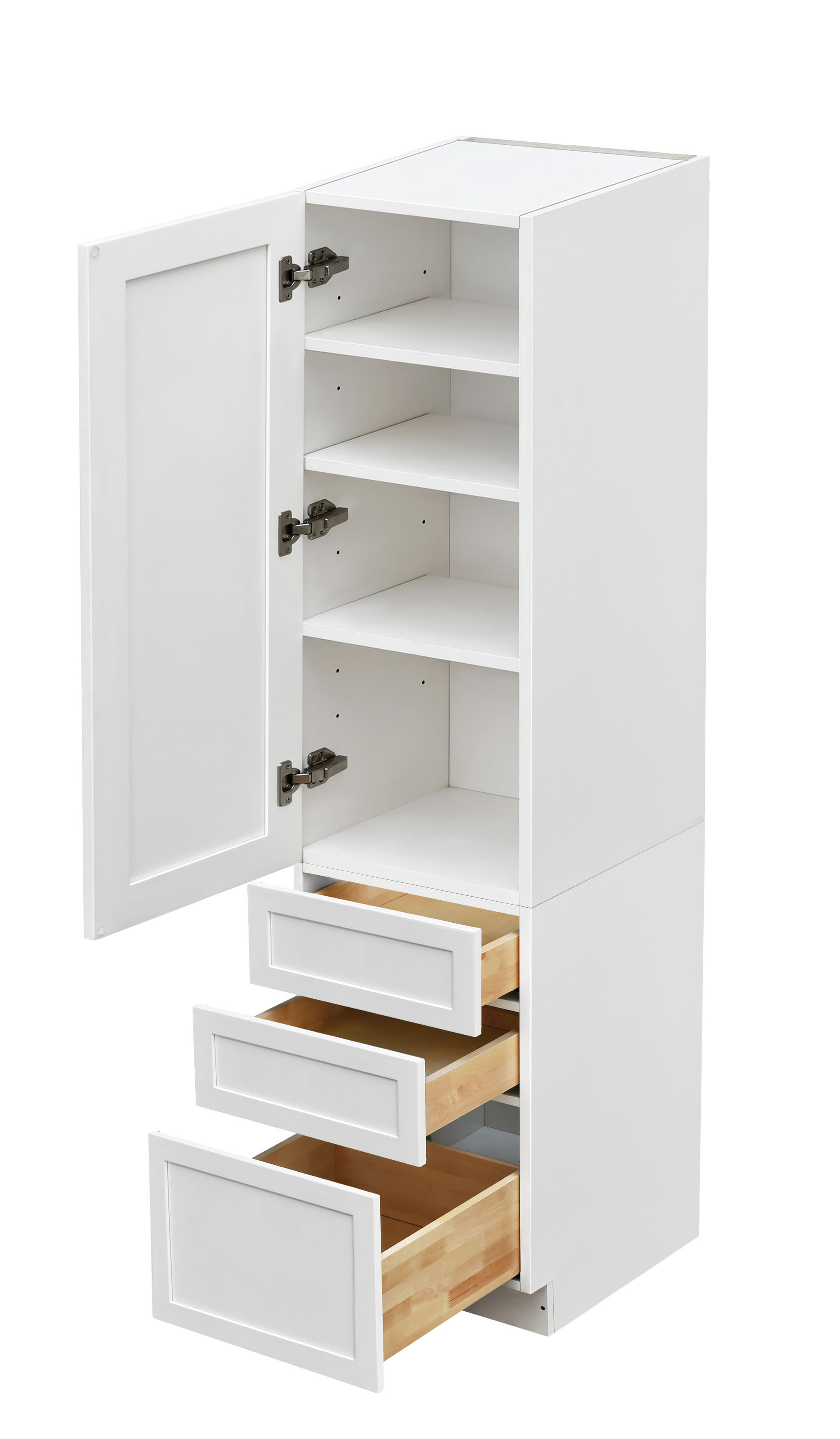 Mallorca White Shaker - 18"W × 90"H Tall Pantry Cabinet