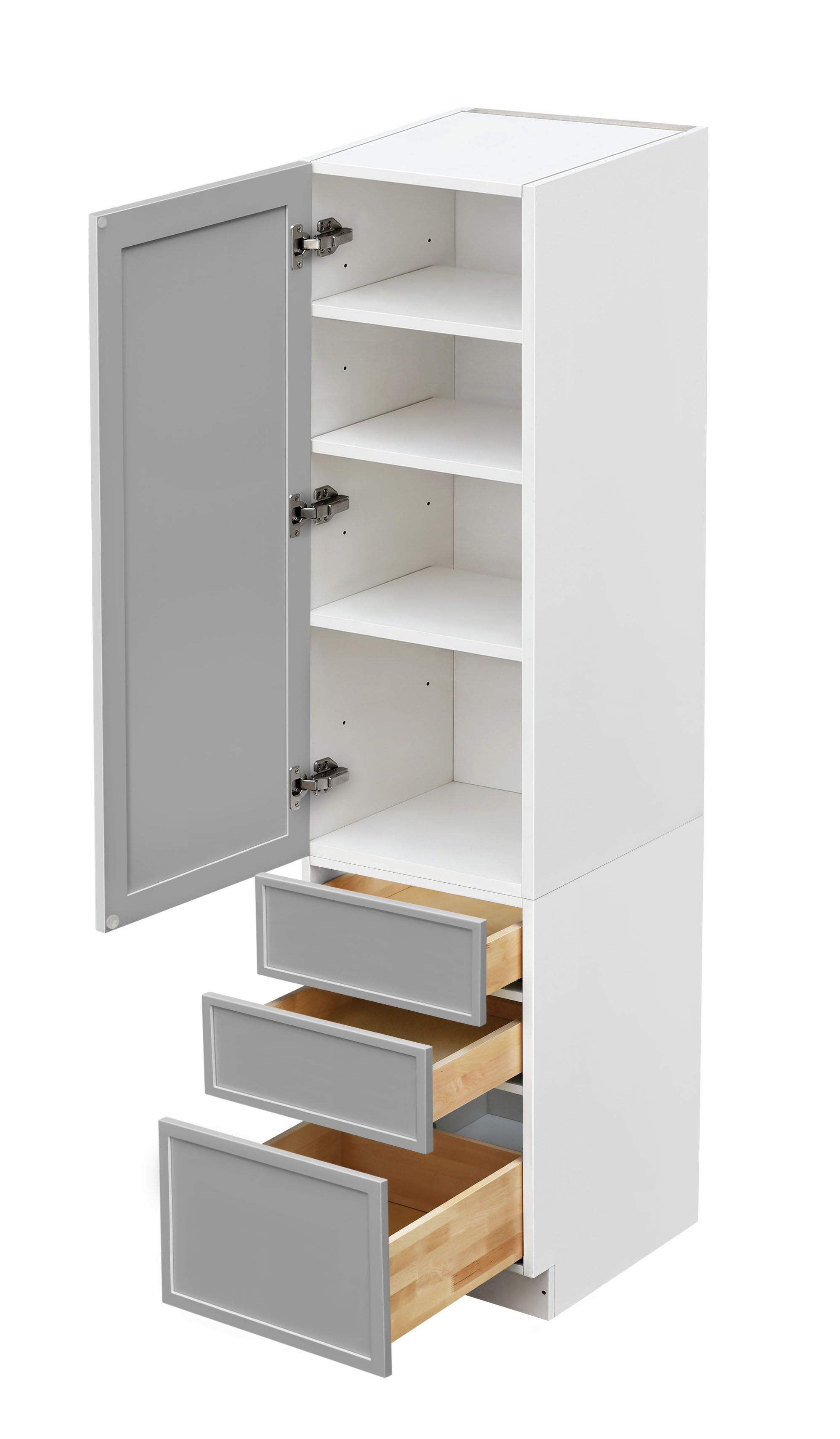 Shady Gray Slim Shaker - 18"W × 96"H Tall Pantry Cabinet