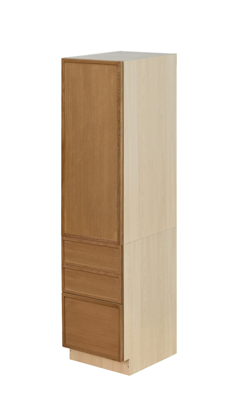 Shady Slim Oak Shaker - 18"W × 96"H Tall Pantry Cabinet