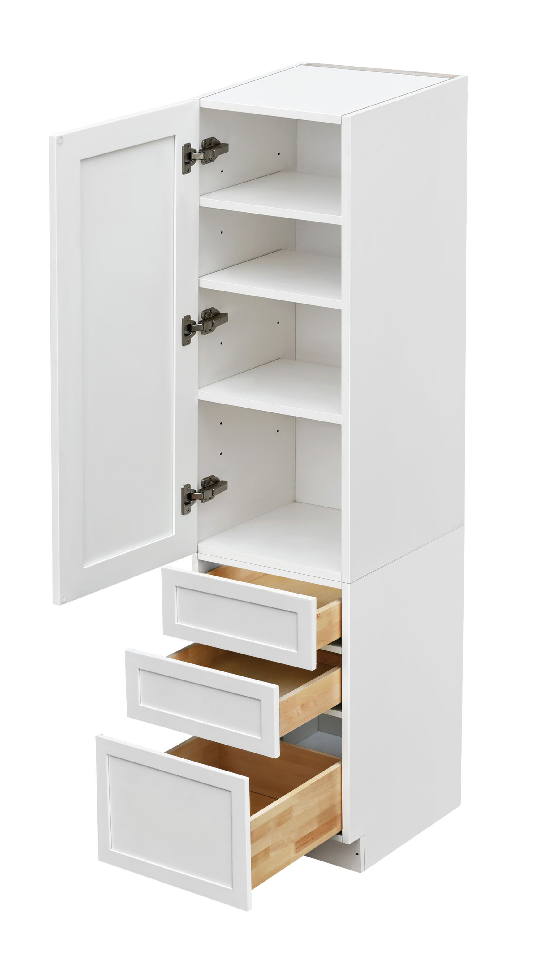Mallorca White Shaker - 18"W × 96"H Tall Pantry Cabinet