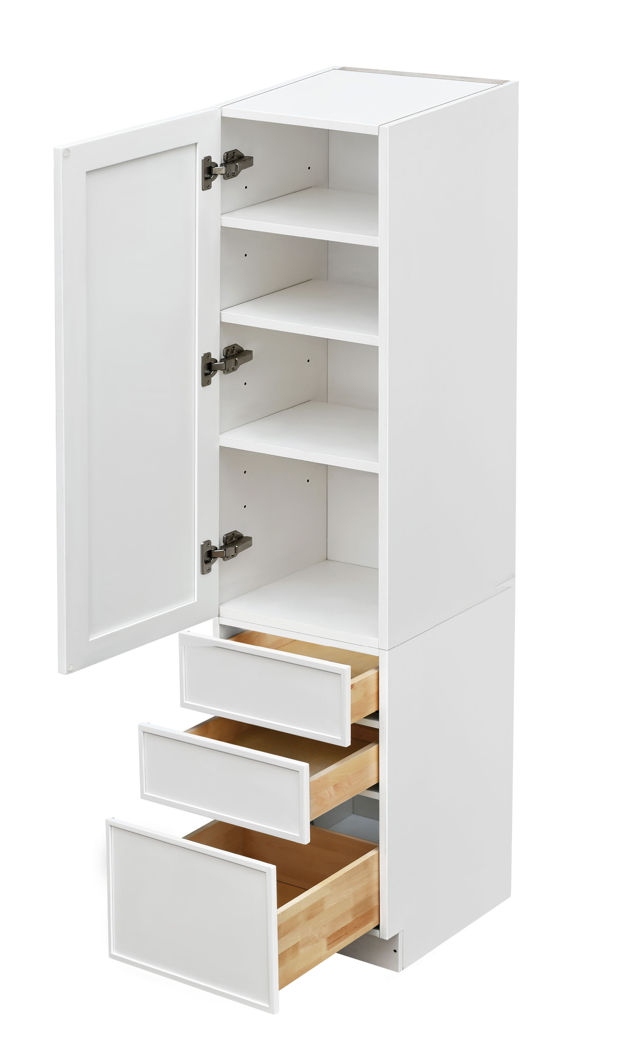 Shady Slim White Shaker - 18"W × 96"H Tall Pantry Cabinet