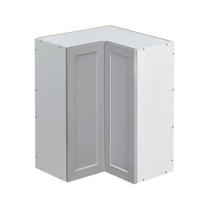 Mallroca Dolphin Gray Shaker - 30"W Diagonal Corner Wall Cabinet
