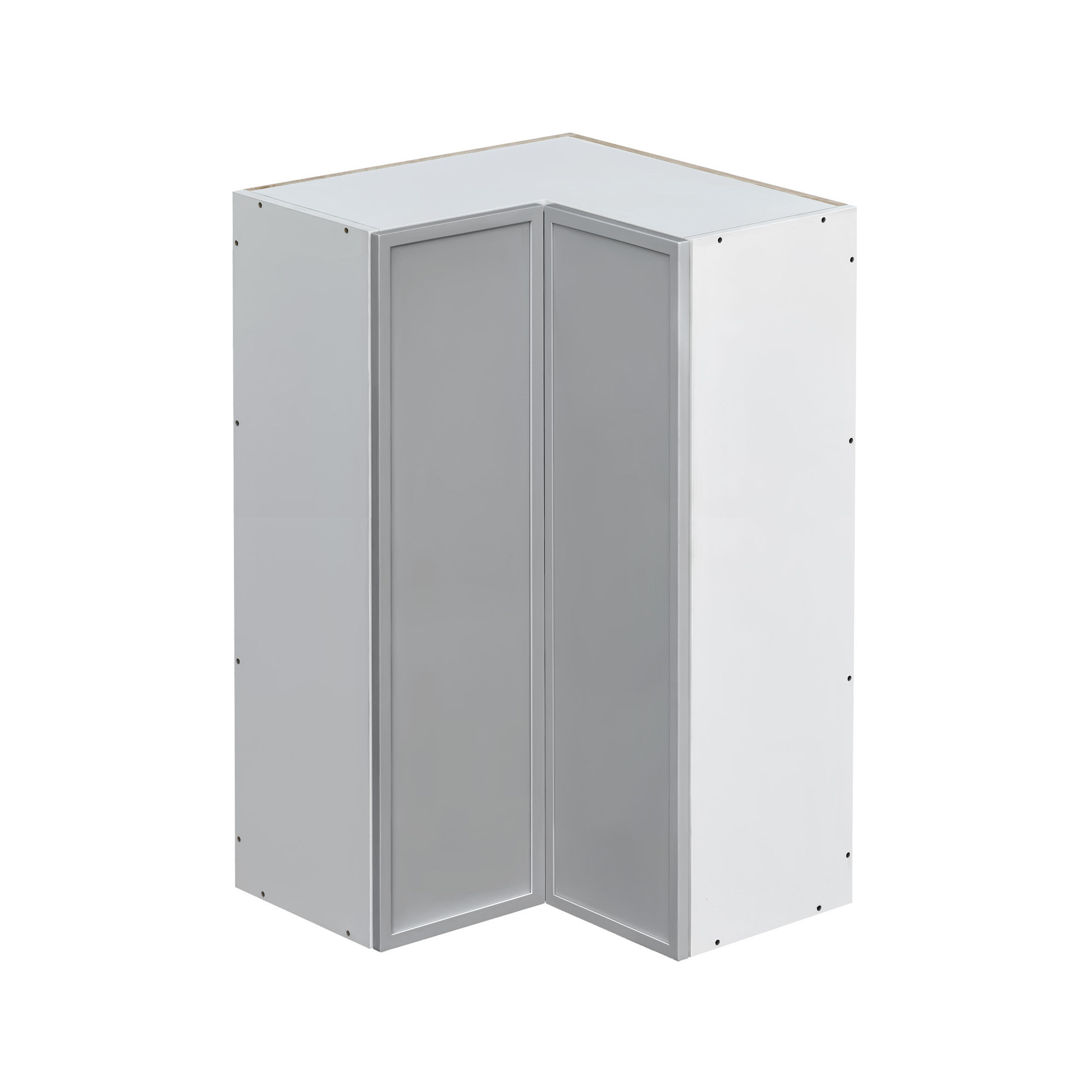 Mallroca Dolphin Gray Shaker - 42"W Diagonal Corner Wall Cabinet