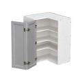 Shady Gray Slim Shaker - 30"W Diagonal Corner Wall Cabinet