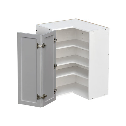 Shady Gray Slim Shaker - 30"W Diagonal Corner Wall Cabinet