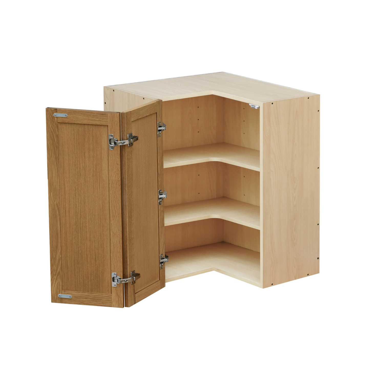 Shady Slim Oak Shaker - 30"W Diagonal Corner Wall Cabinet