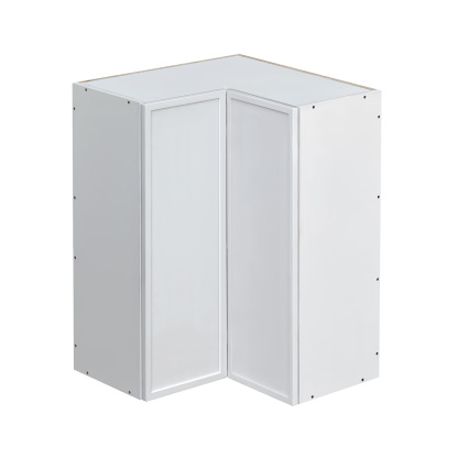 Shady Slim White Shaker - 30"W Diagonal Corner Wall Cabinet