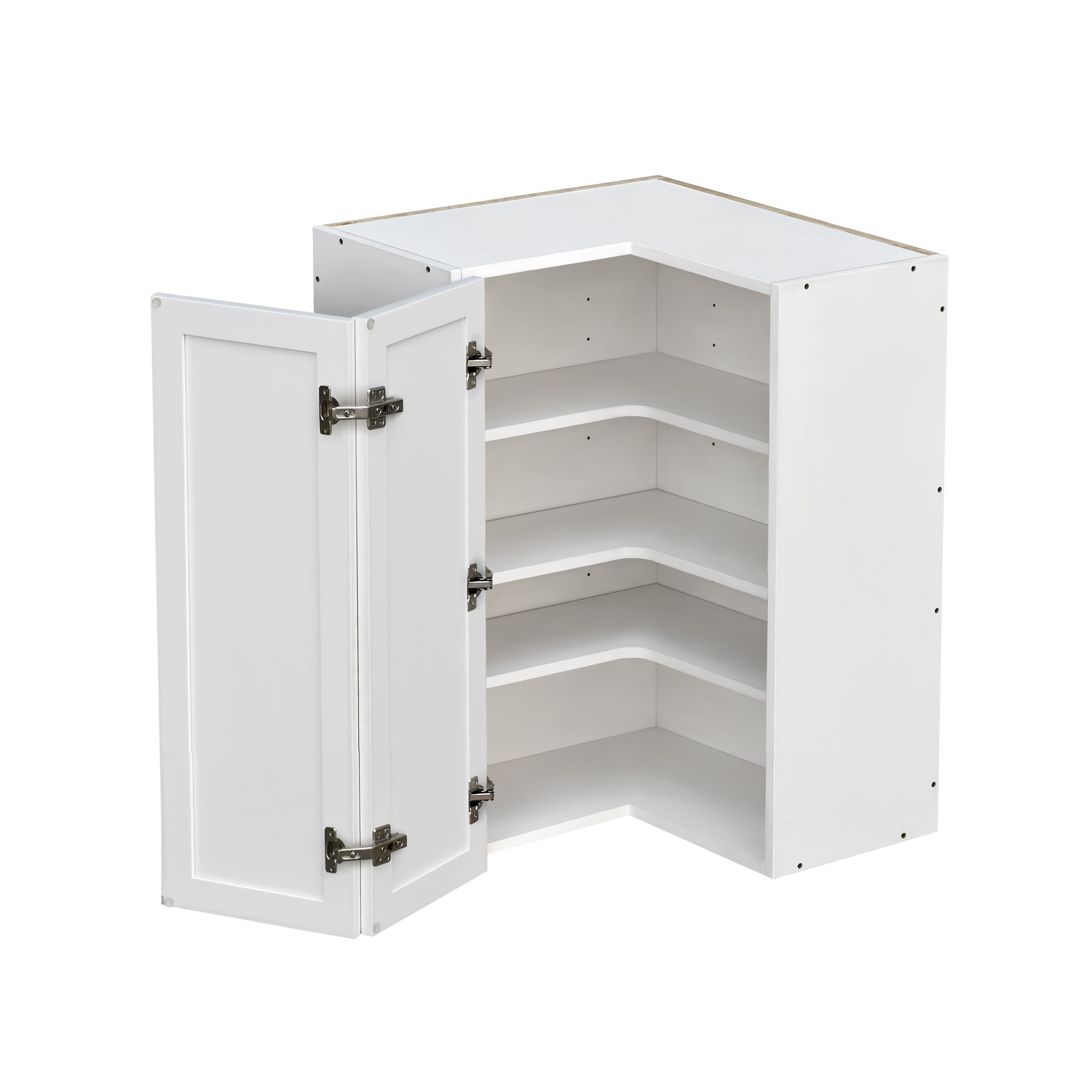Shady Slim White Shaker - 30"W Diagonal Corner Wall Cabinet