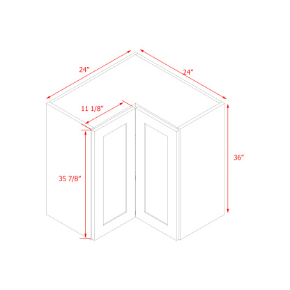 Mallorca White Shaker - 36"W Diagonal Corner Wall Cabinet