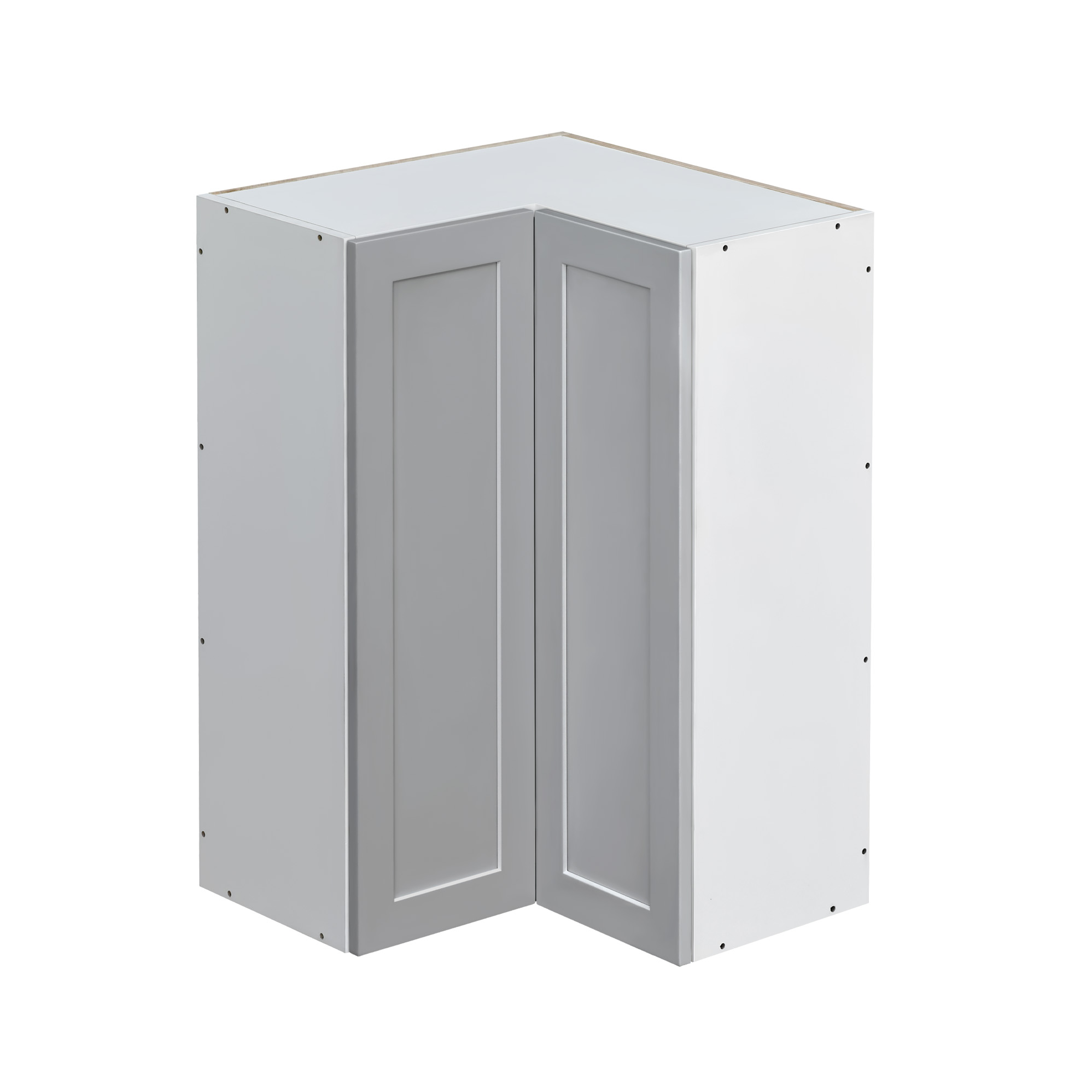 Mallroca Dolphin Gray Shaker - 36"W Diagonal Corner Wall Cabinet