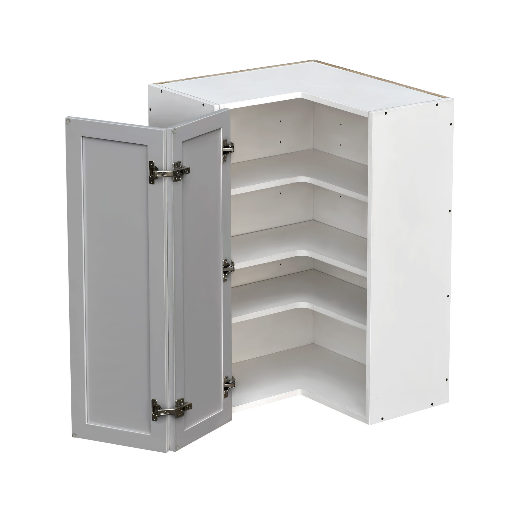 Shady Gray Slim Shaker - 36"W Diagonal Corner Wall Cabinet