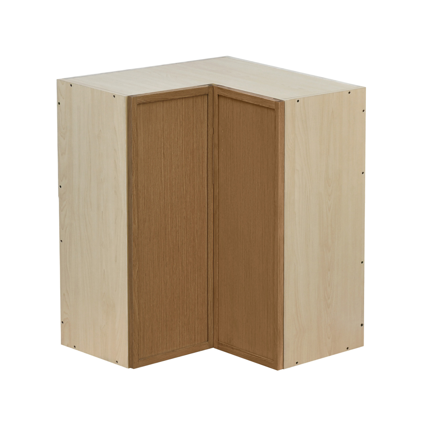 Shady Slim Oak Shaker - 36"W Diagonal Corner Wall Cabinet