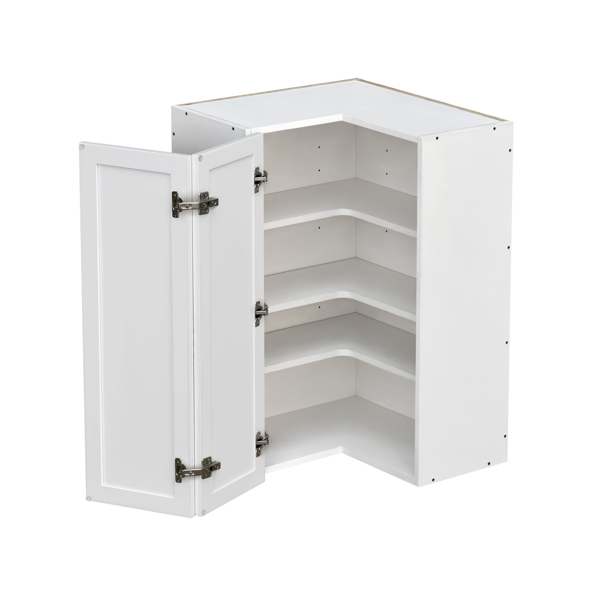 Shady Slim White Shaker - 36"W Diagonal Corner Wall Cabinet