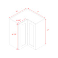 Mallorca White Shaker - 42"W Diagonal Corner Wall Cabinet