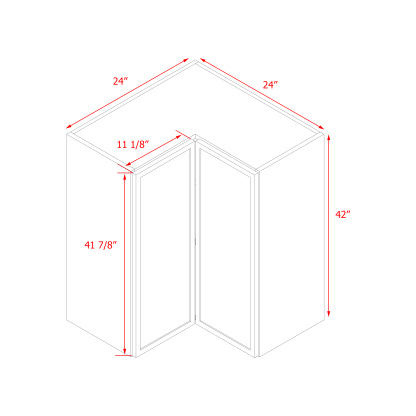 Shady Slim White Shaker - 42"W Diagonal Corner Wall Cabinet