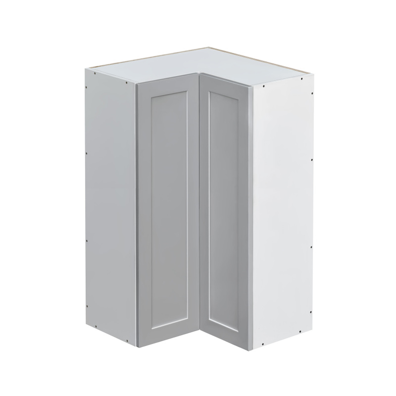 Shady Gray Slim Shaker - 42"W Diagonal Corner Wall Cabinet