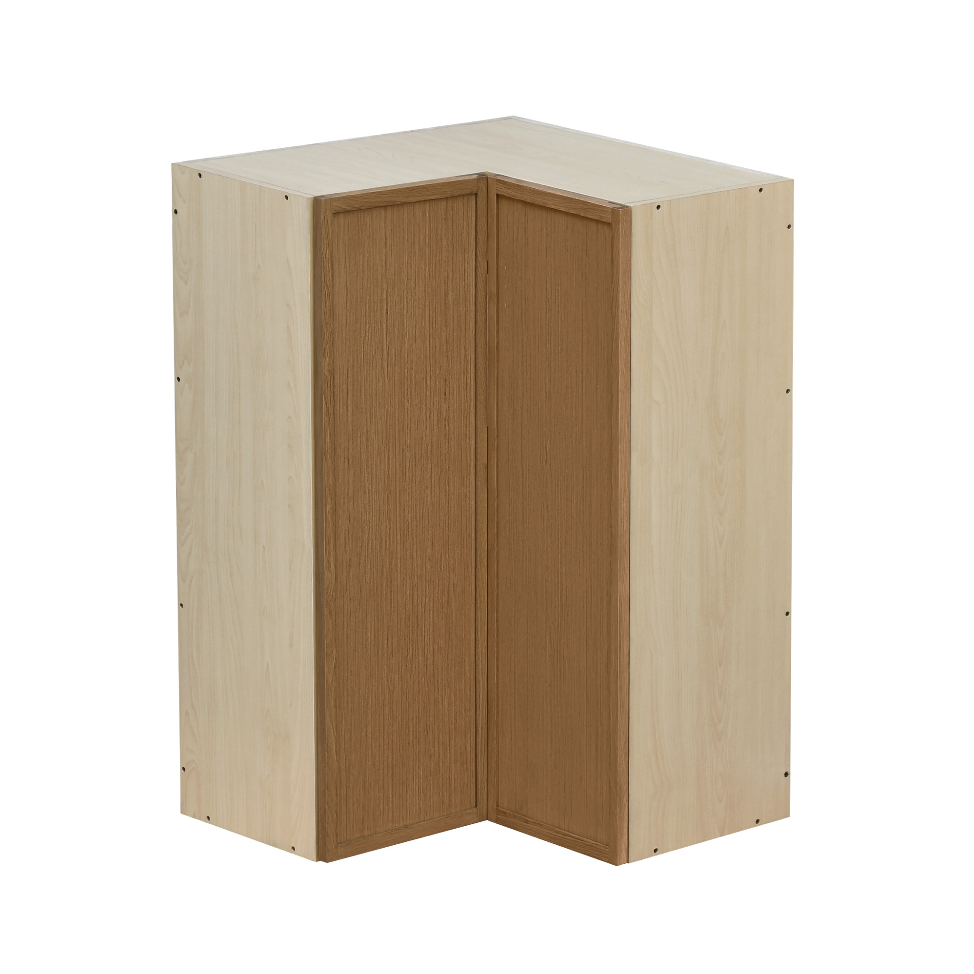 Shady Slim Oak Shaker - 42"W Diagonal Corner Wall Cabinet