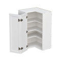 Shady Slim White Shaker - 42"W Diagonal Corner Wall Cabinet