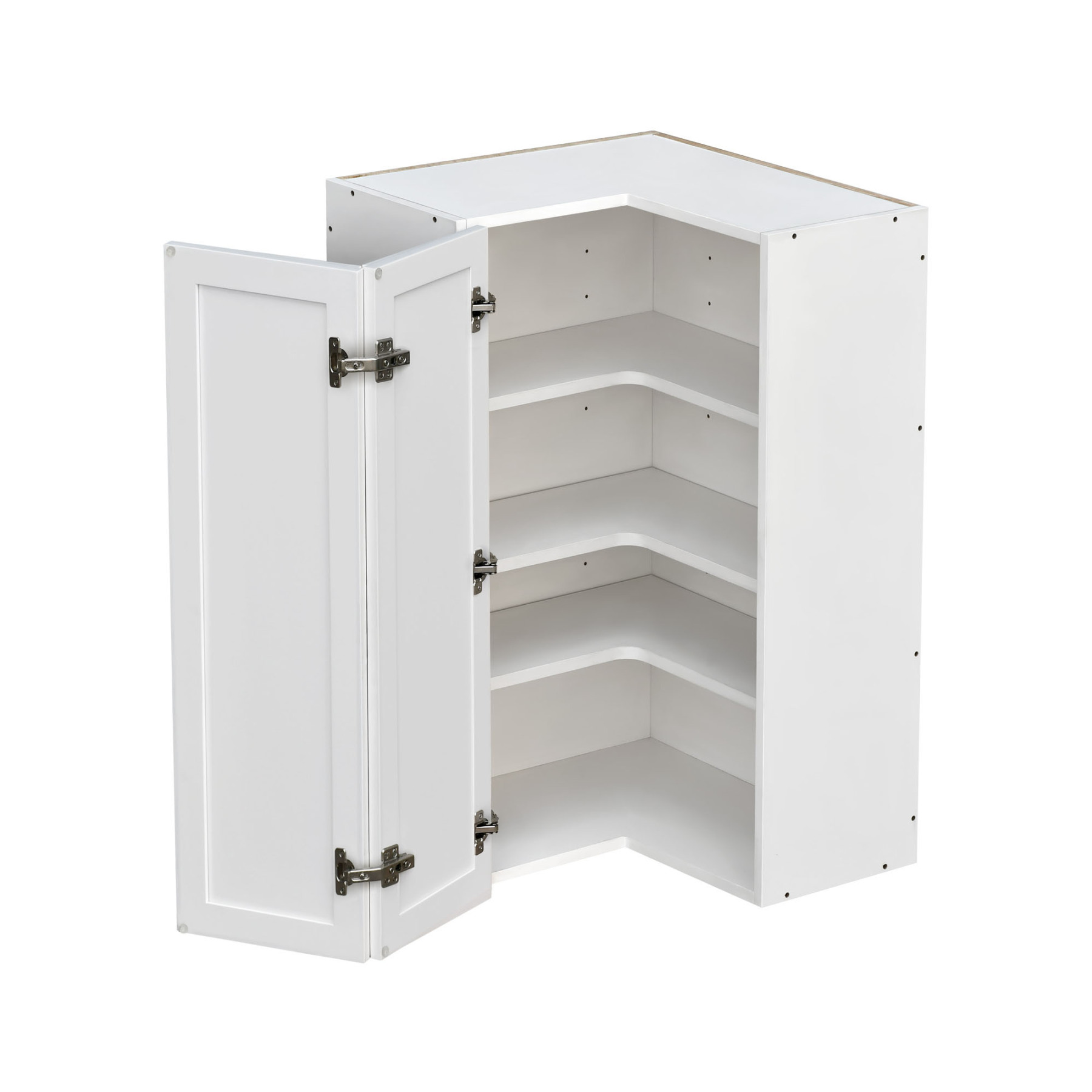 Shady Slim White Shaker - 42"W Diagonal Corner Wall Cabinet