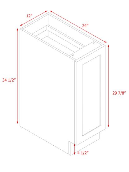White Box Gray Shaker - 12"W Spice Pull-Out Rack Base Cabinet