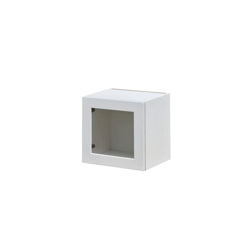 Mallorca White Shaker - 15"W x 15"H Glass Door Wall Cabinet