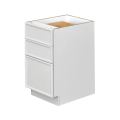 Slim White Shaker - 18"W Drawer Base Cabinet 3-Drawers