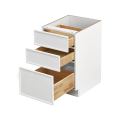 Slim White Shaker - 18"W Drawer Base Cabinet 3-Drawers