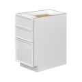 Slim White Shaker - 15"W Drawer Base Cabinet 3-Drawers