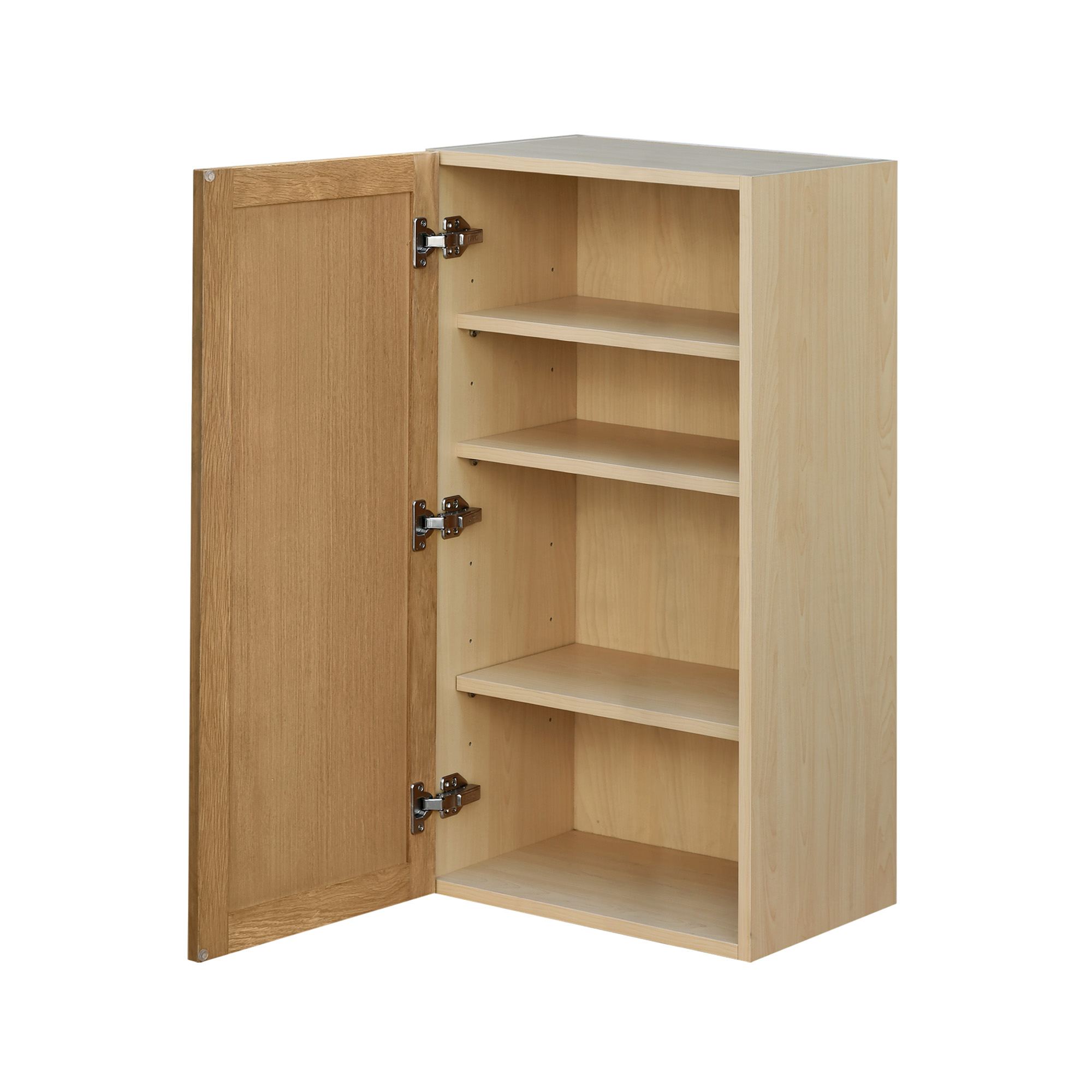 Shady Slim Oak - 21"W × 36"H Standard Wall Cabinet 1-Door 3-Adjustable shelves