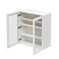 Mallorca White Shaker - 33"W x 36"H Glass Door Wall Cabinet