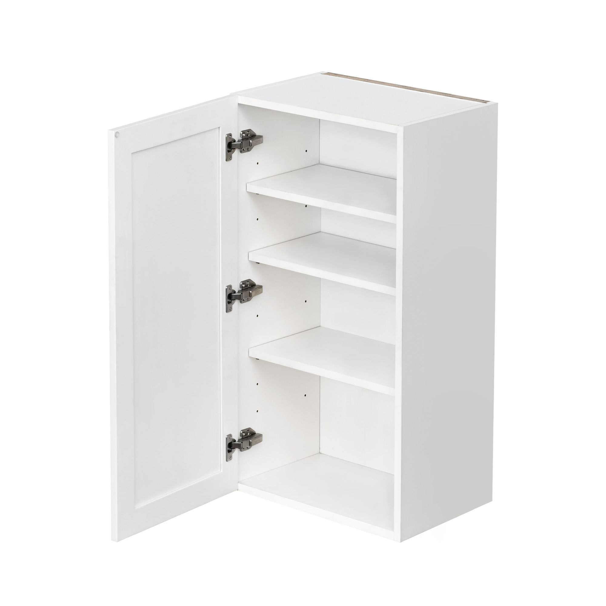 White Shaker - 21"W × 36"H Standard Wall Cabinet 1-Door 3-Adjustable shelves
