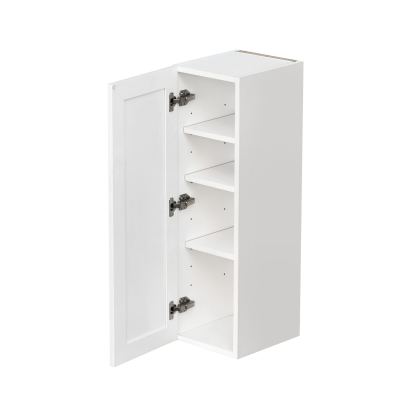 White Shaker - 9"W × 36"H Standard Wall Cabinet 1-Door 3-Adjustable shelves