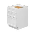 White Shaker - 21"W Drawer Base Cabinet 3-Drawers