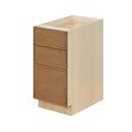 Shady Slim Oak - 12"W Drawer Base Cabinet 3-Drawers