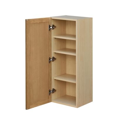 Shady Slim Oak - 12"W × 36"H Standard Wall Cabinet 1-Door 3-Adjustable shelves