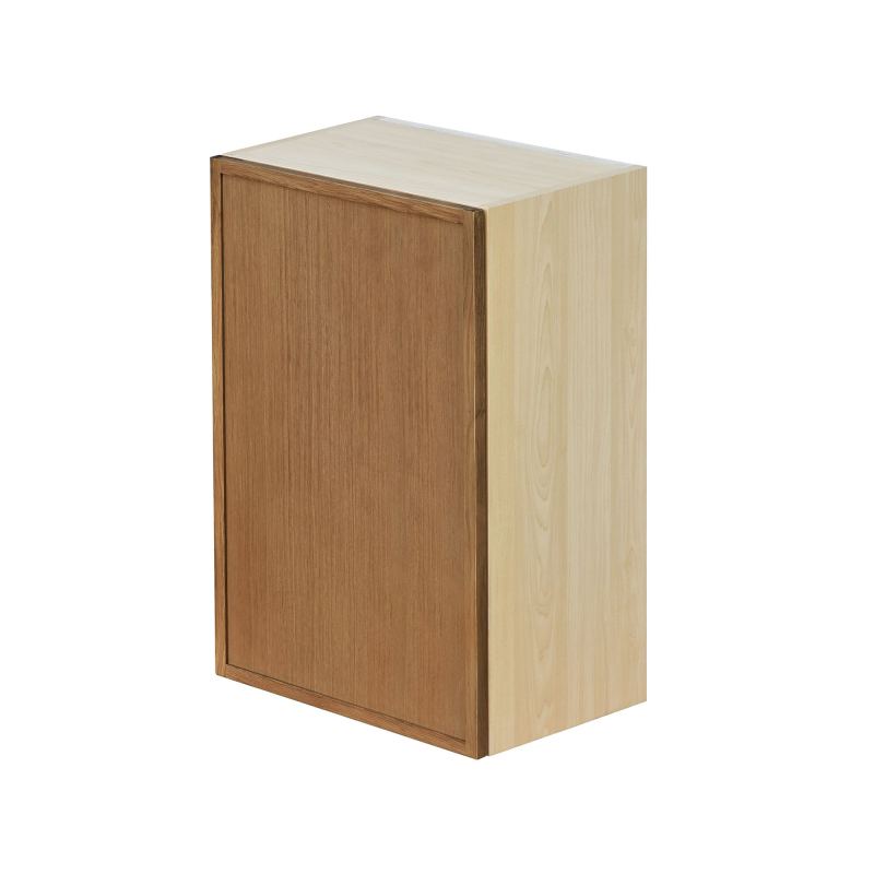 Shady Slim Oak - 18"W × 30"H Standard Wall Cabinet 1-Door 2-Adjustable Shelves