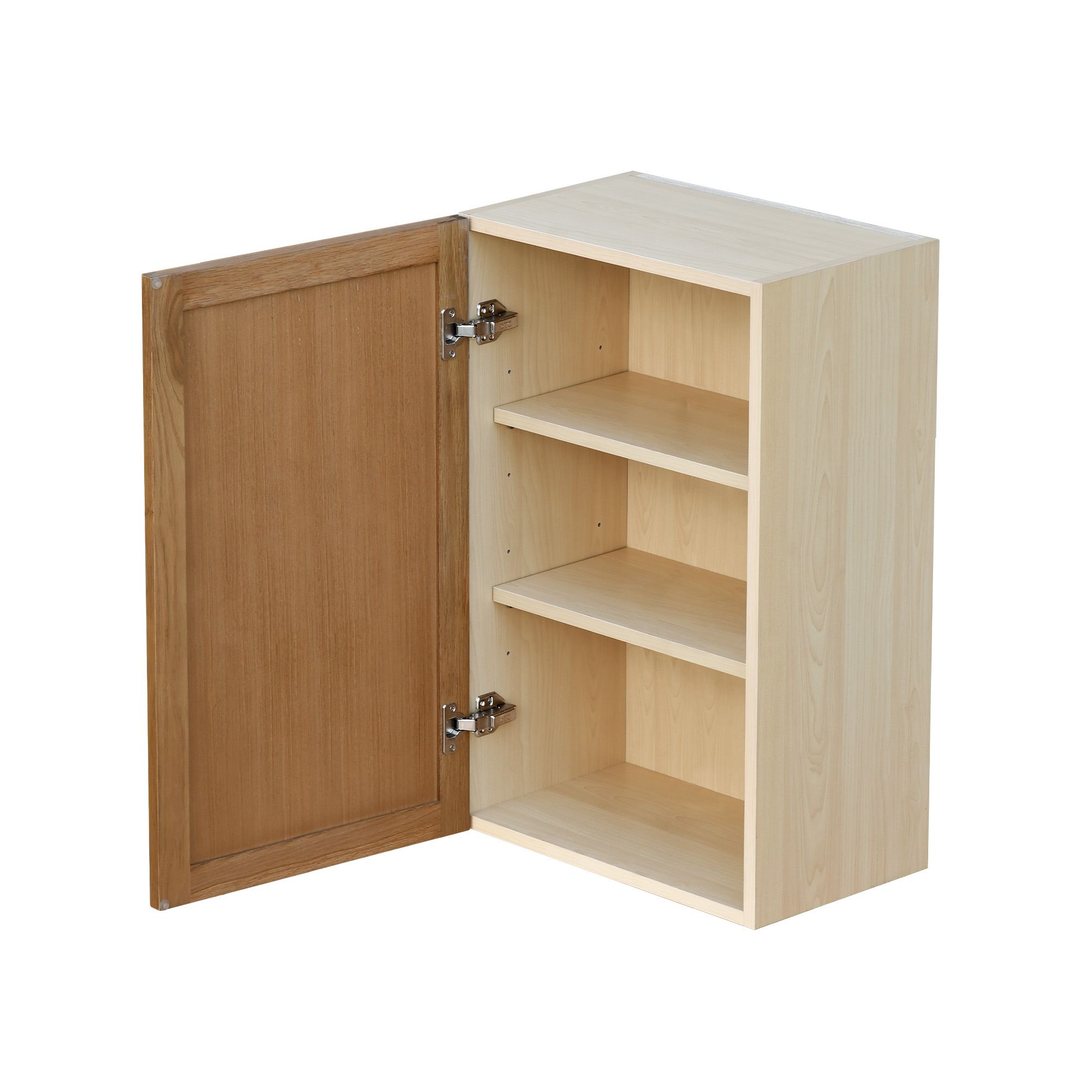 Shady Slim Oak - 18"W × 30"H Standard Wall Cabinet 1-Door 2-Adjustable Shelves