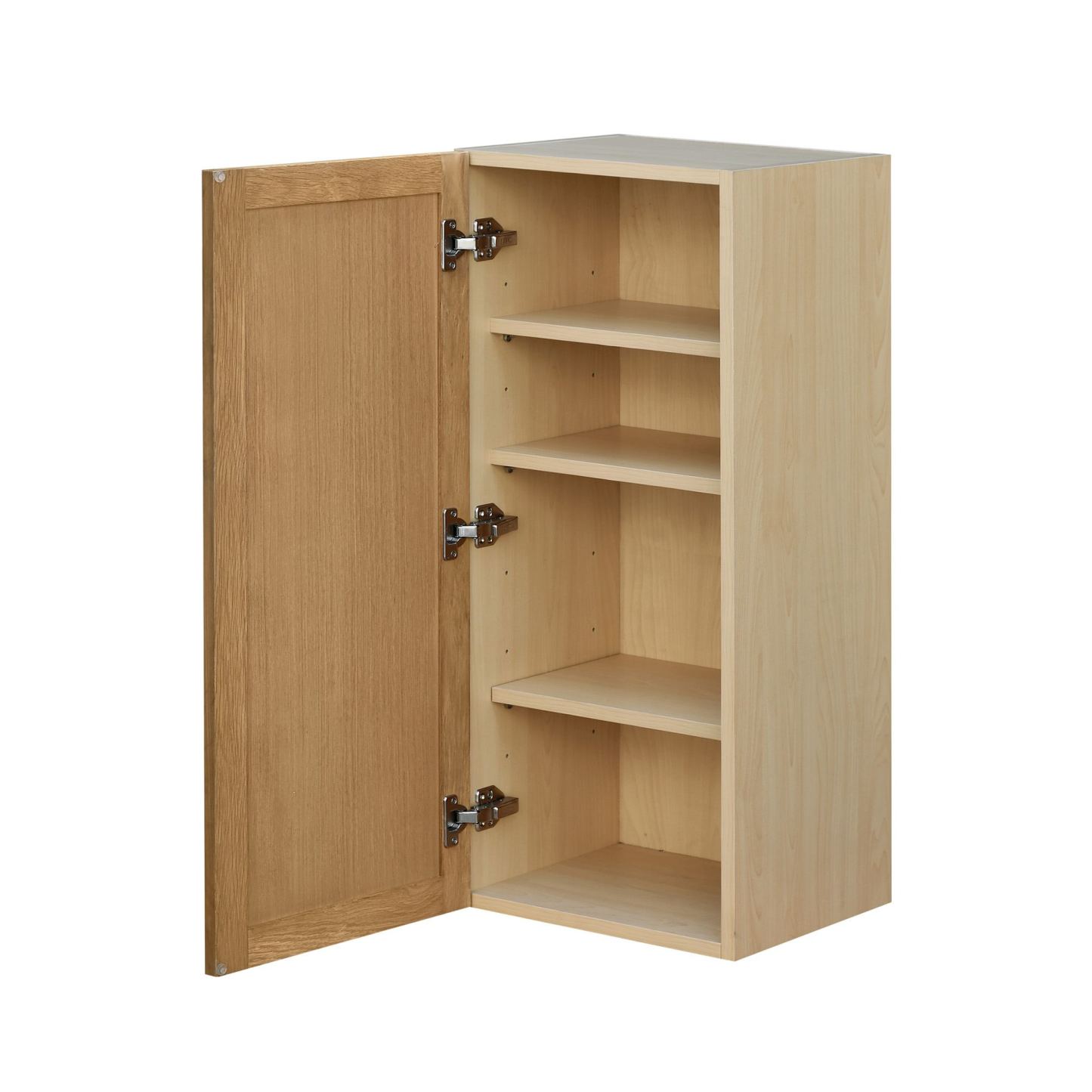 Shady Slim Oak - 18"W × 36"H Standard Wall Cabinet 1-Door 3-Adjustable shelves