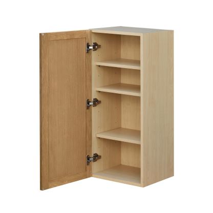 Shady Slim Oak - 18"W × 36"H Standard Wall Cabinet 1-Door 3-Adjustable shelves