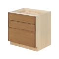 Shady Slim Oak - 36"W Drawer Base Cabinet 3-Drawers
