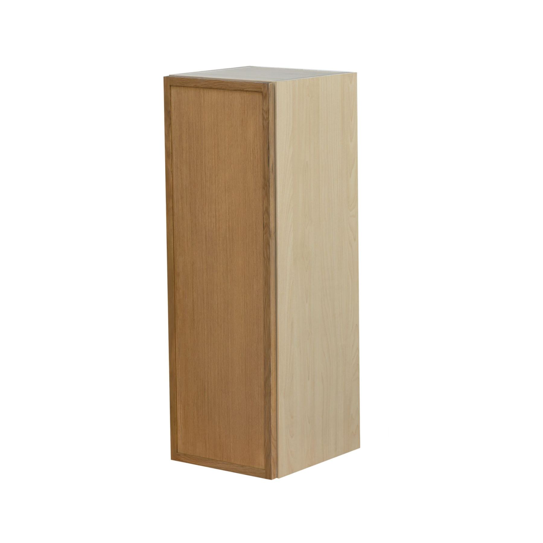 Shady Slim Oak - 9"W × 36"H Standard Wall Cabinet 1-Door 3-Adjustable shelves